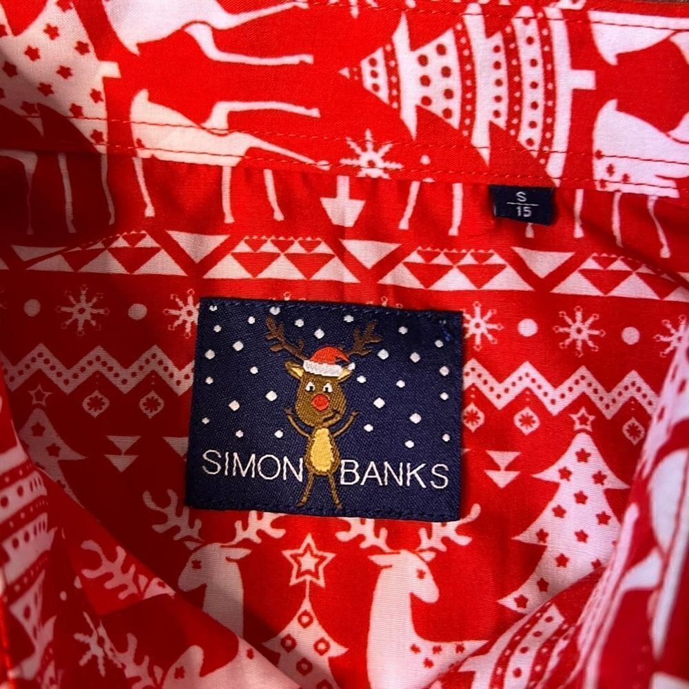 Simon Banks Reindeer Button-Up-Size Small - Picture 4 of 4